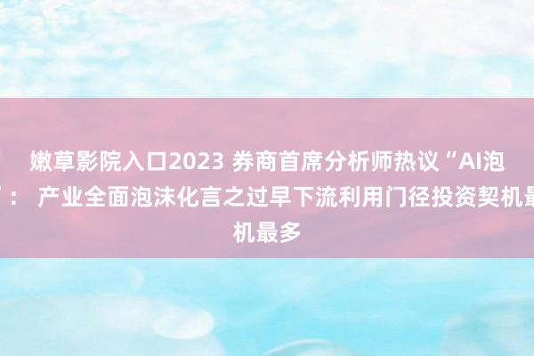 嫩草影院入口2023 券商首席分析师热议“AI泡沫”： 产业全面泡沫化言之过早下流利用门径投资契机最多